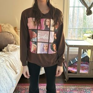 Brown hoodless sweatshirt, Barbie theme